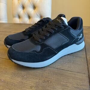 KURU Apogee Sneaker Men's 11 Women's 12.5 Jet Black Storm Gray Comfort Cushion